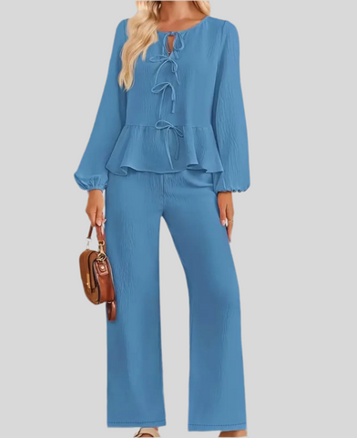 CONJUNTO PEPLUM CON LACITOS 4 CLRS