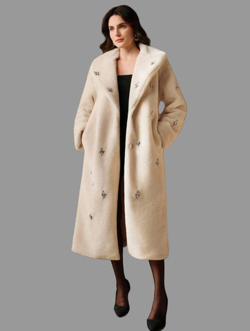 ABRIGO FAUX FUR CON CRISTALES