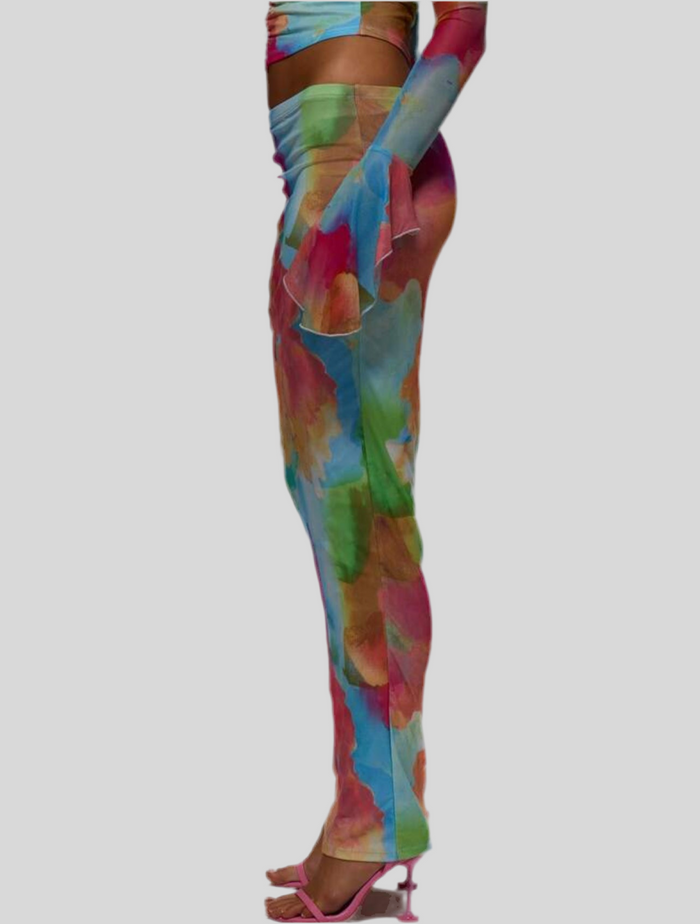 CONJUNTO ELÁSTICO MULTICOLOR FRUNCIDO