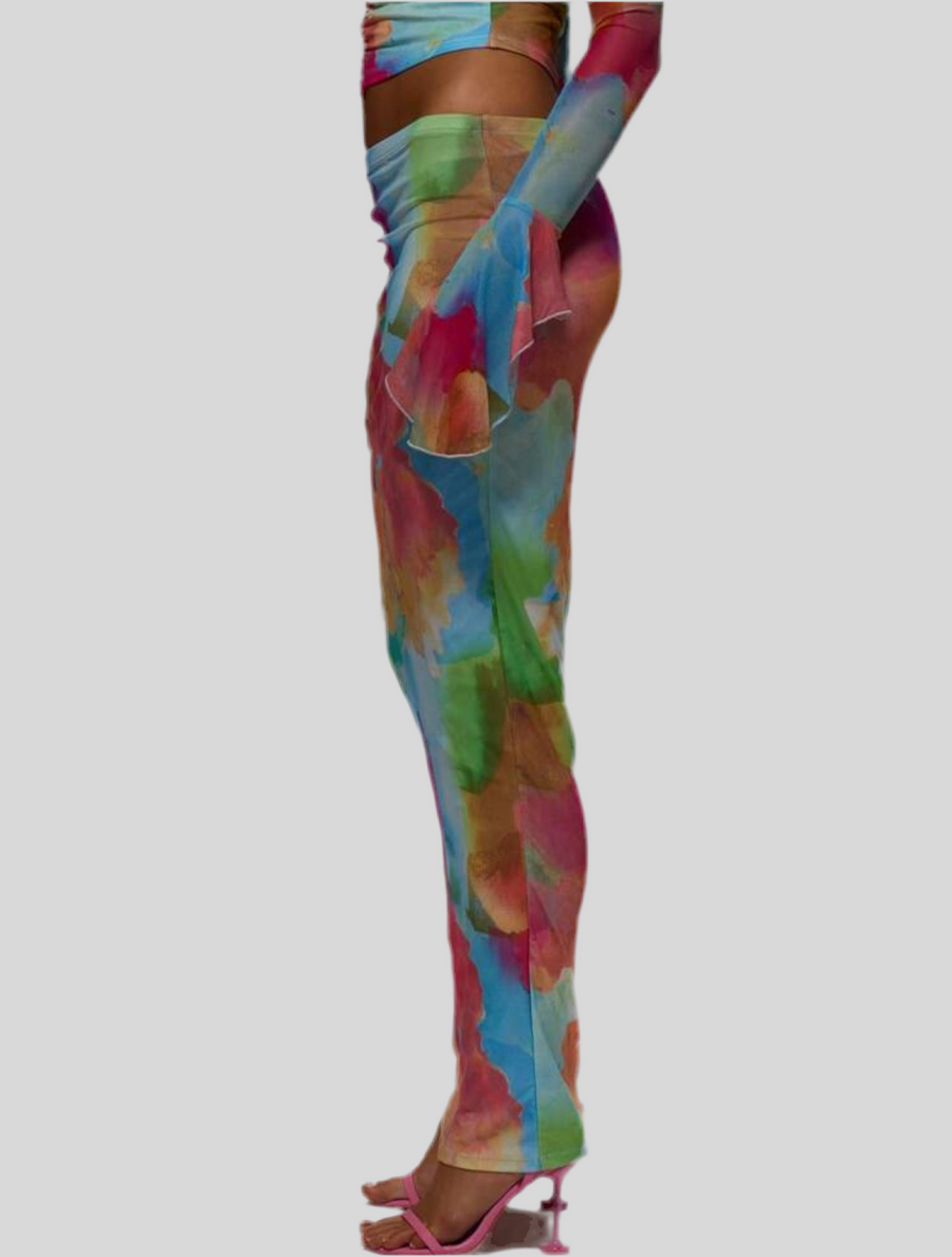 CONJUNTO ELÁSTICO MULTICOLOR FRUNCIDO