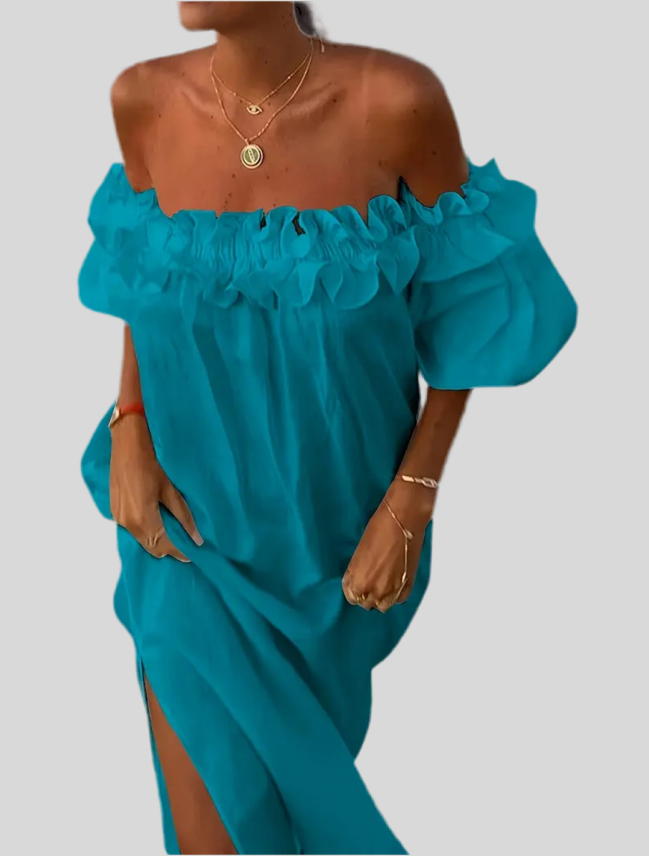 VESTIDO VERANO OPEN SHOULDERS 6 CLRS
