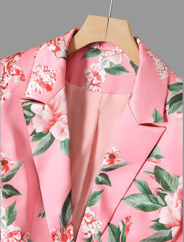 TRAJE DE CHAQUETA ESTAMPADO FLORAL