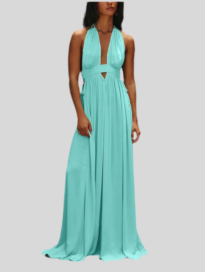VESTIDO LARGO DE VERANO HALTER 6 CLRS