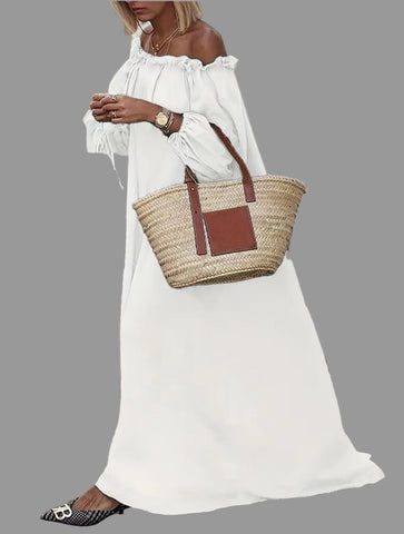 VESTIDO AMPLIO ESCOTE MEJICANO 7 CLRS