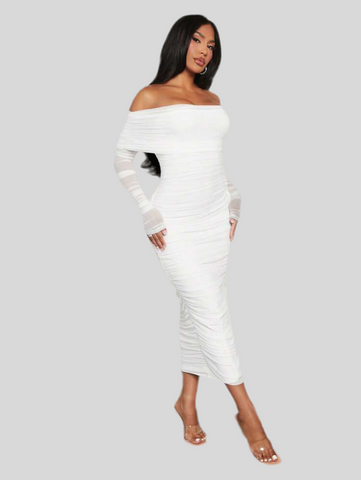 VESTIDO ELÁSTICO DRAPEADO 12 CLRS