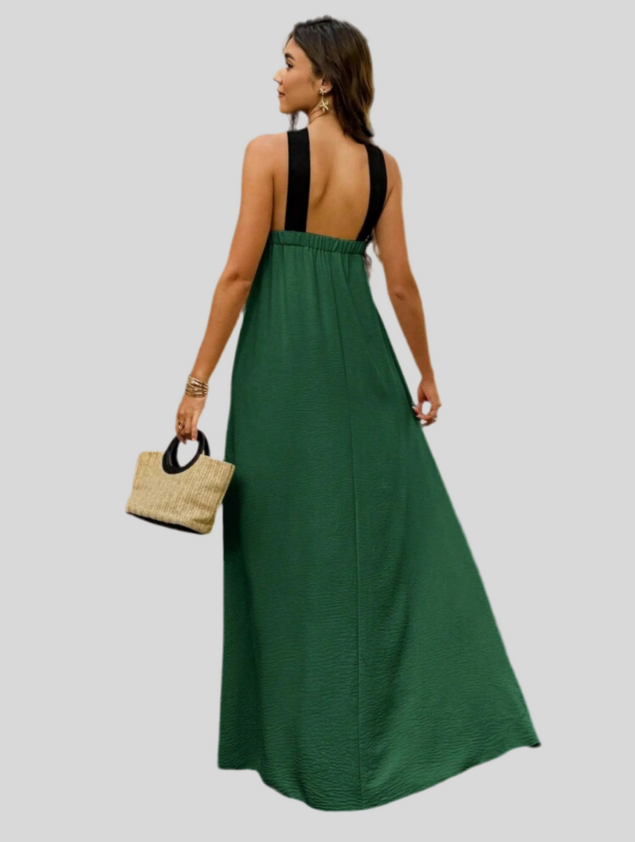 VESTIDO LARGO EN CONTRASTE 7 CLRS