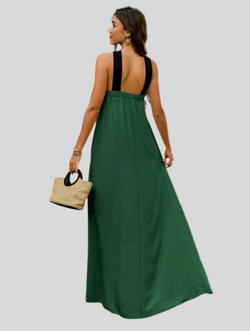 VESTIDO LARGO EN CONTRASTE 7 CLRS