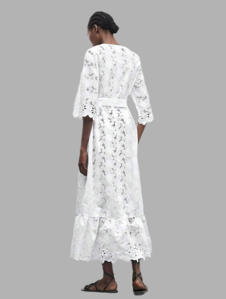 VESTIDO CON LAZADA ABOTONADO