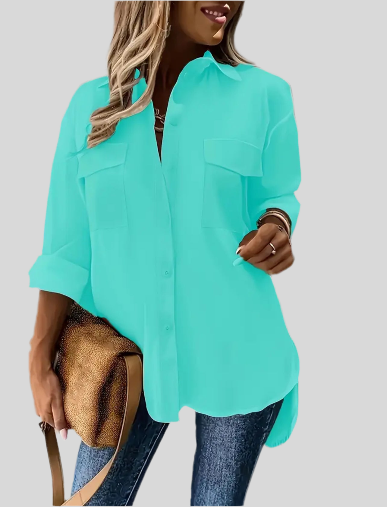 CAMISA AMPLIA CON BOLSILLOS PLASTÓN 3 CLRS