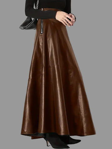 FALDA LARGA DE CUERO ECO 4 CLRS