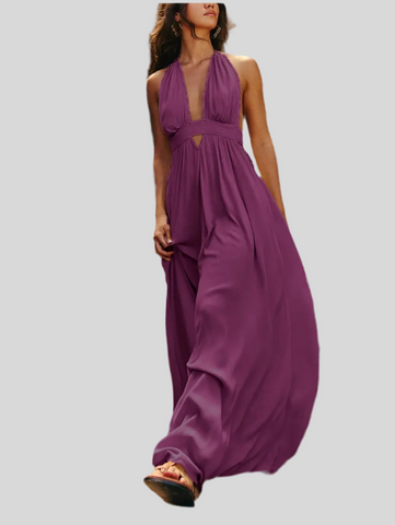 VESTIDO LARGO DE VERANO HALTER 6 CLRS