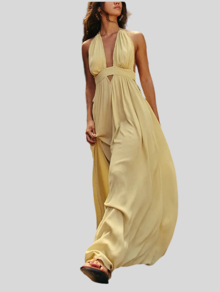 VESTIDO LARGO DE VERANO HALTER 6 CLRS