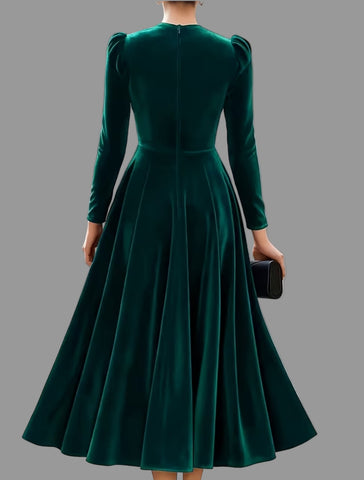 VESTIDO DE TERCIOPELO EVASÉ 3 CLRS