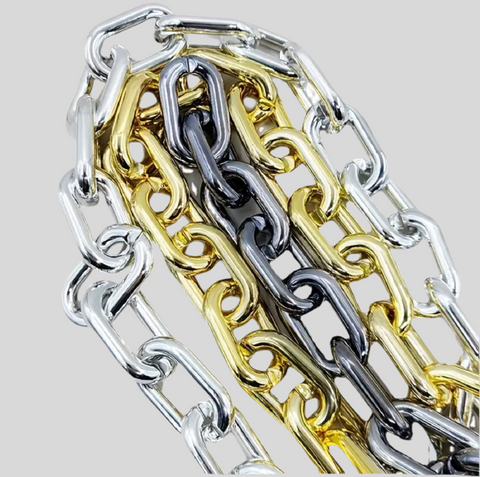 CADENA ESLABÓN GRANDE ORO Y PLATA