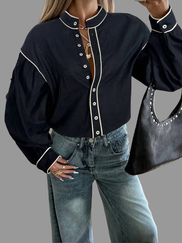 CAMISA DE ALGODÓN CON VIVO 9 CLRS