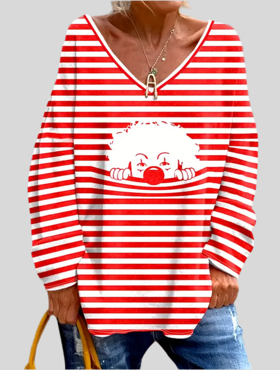 CAMISETA OVERSIZE RAYAS ROJAS