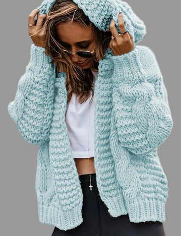 CHAQUETA CROP PUNTO CON CAPUCHA 7 CRS