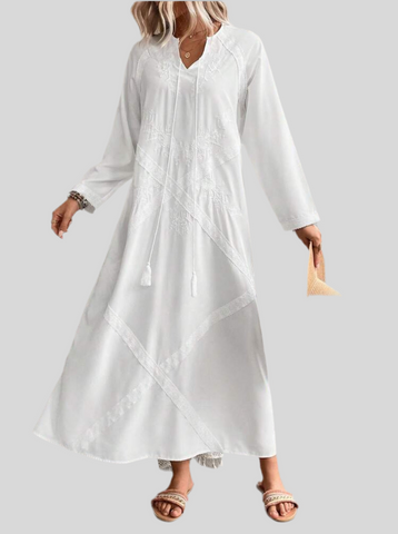VESTIDO BLANCO ESTILO KAFTAN