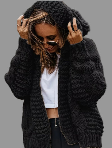 CHAQUETA CROP PUNTO CON CAPUCHA 7 CRS