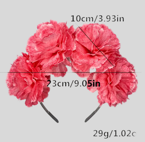 DIADEMA TOCADO DE FLORES GRANDE 9 CLRS