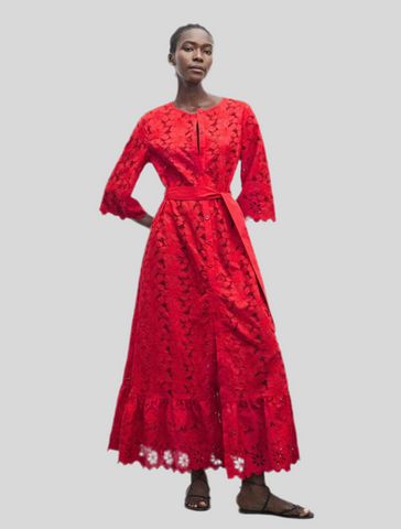 VESTIDO CON LAZADA ABOTONADO 3 CLRS