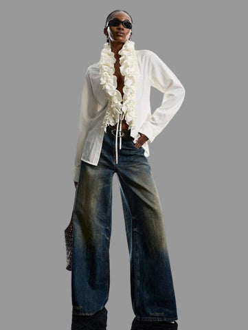 CAMISA SEMICERRADA VOLANTE DOBLE