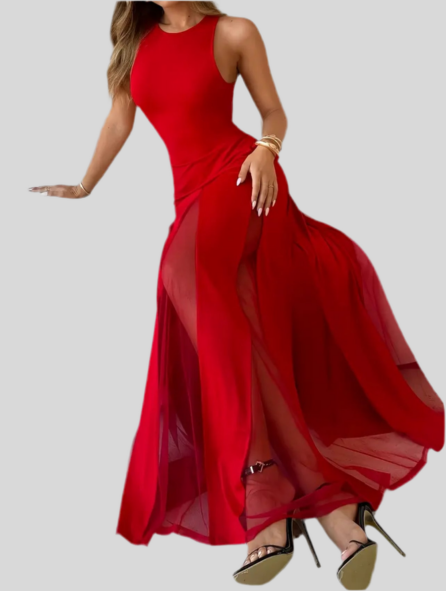 VESTIDO CON TRANSPARENCIAS 4 CLRS