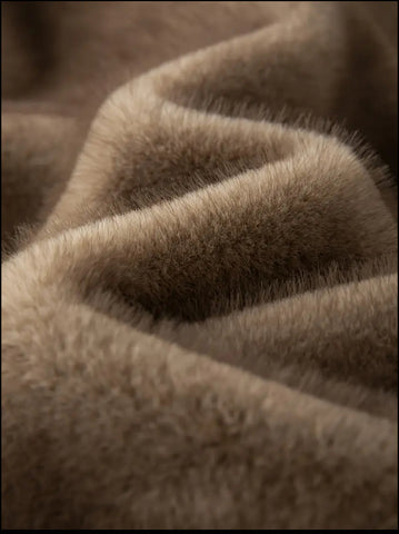 ABRIGO DE VISÓN ECO CON BOLSILLOS PLASTON