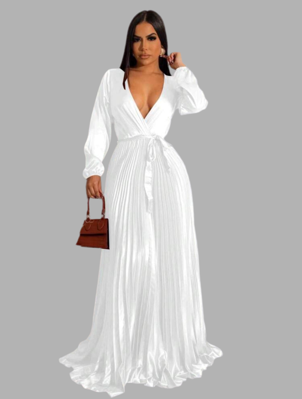 VESTIDO CRUZADO PLISADO 8 CLRS