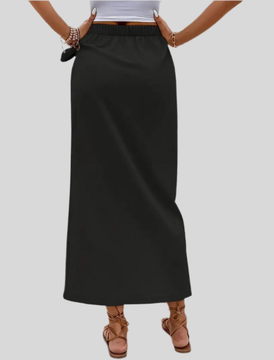 FALDA MIDI CON LAZO ATADO CADERA