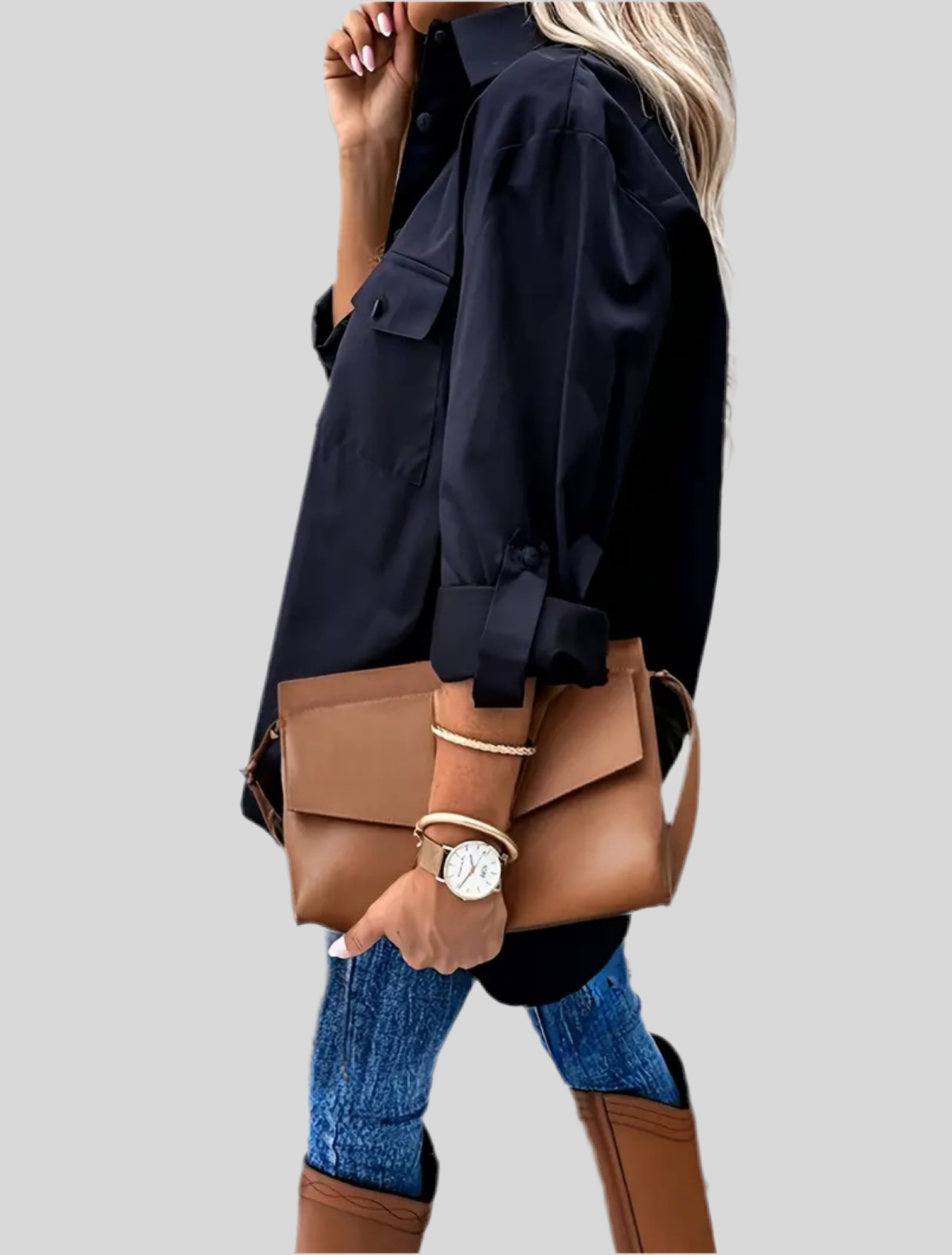 CAMISA OVERSIZE CON BOLSILLOS 6 CLRS