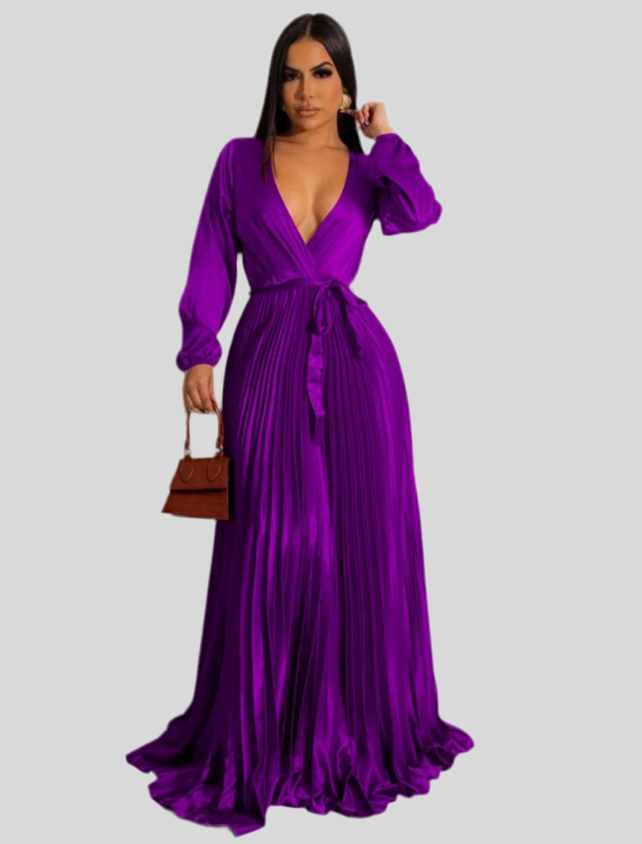 VESTIDO CRUZADO PLISADO 8 CLRS