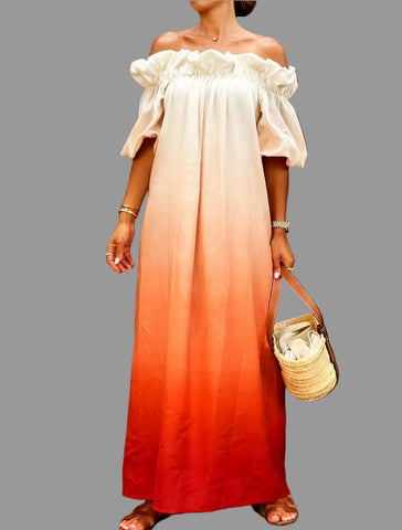 VESTIDO DEGRADEE LARGO HOMBROS 5 CLRS