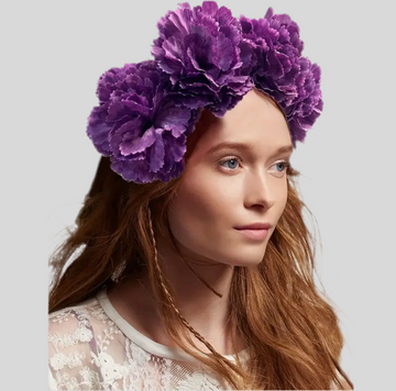 DIADEMA TOCADO DE FLORES GRANDE 9 CLRS