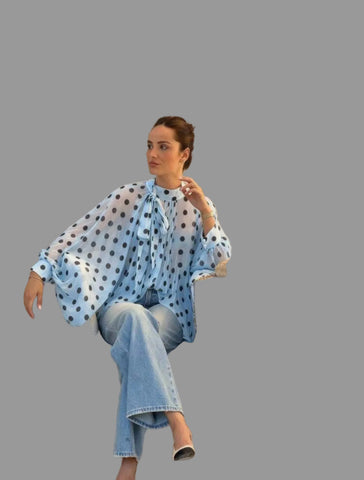 CAMISA LUNARES DE GASA AMPLIAS MANGAS 6 CLRS