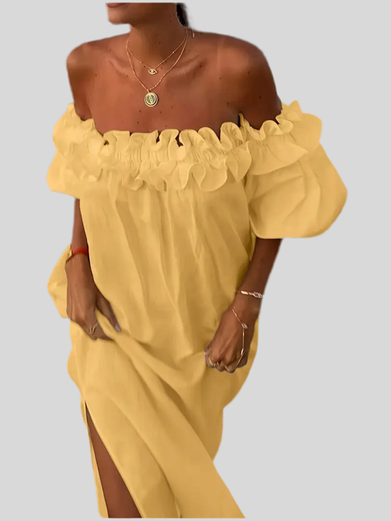 VESTIDO VERANO OPEN SHOULDERS 6 CLRS