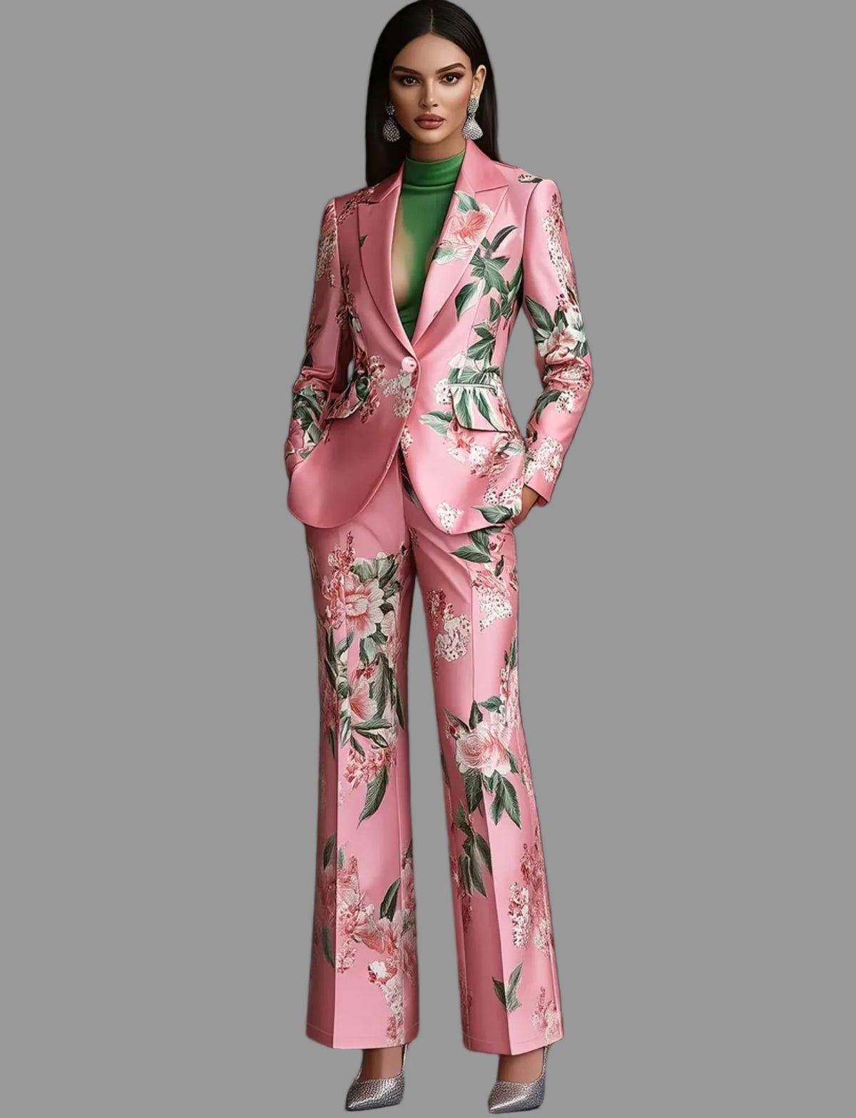 TRAJE DE CHAQUETA ESTAMPADO FLORAL