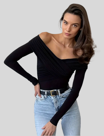 2-piece open-shoulder lycra bodysuit