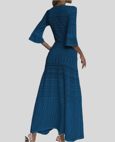 Openwork Knit MIDI Dress