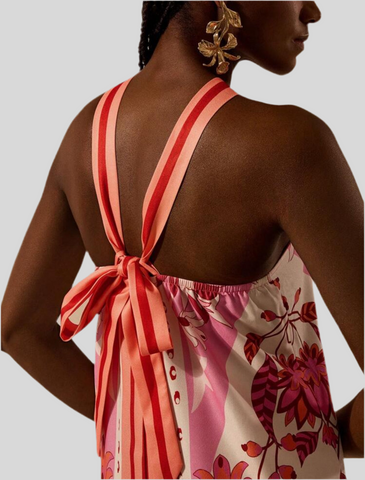 KIBAK HALTER PRINTED JUMPSUIT