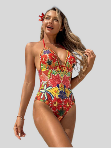 CONJUNTO DE TRAJE DE BAÑO Y MINI PAREO 2 CLRS