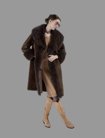 ABRIGO OVER FAUX FUR CON CUELLO ZORRO 2 CLRS