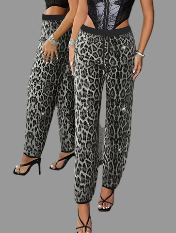 PANTALÓN JOGGER DE LEOPARD LENTEJUELAS 2 CLRS