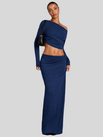 SEXY SET T-SHIRT LONG SKIRT 5 COLRS