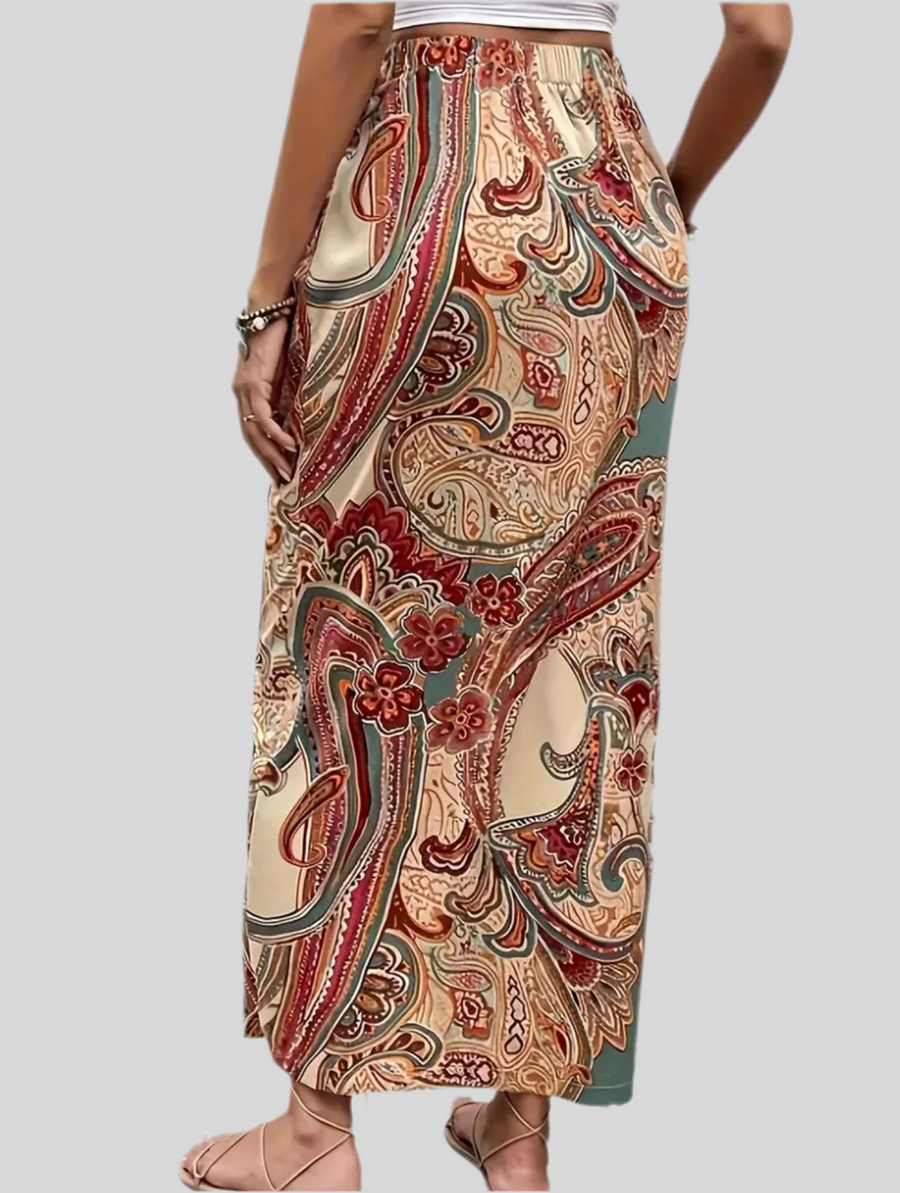 FALDA ATADA EN ESTAMPADO PAISLEY