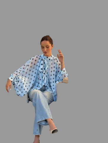 CAMISA LUNARES DE GASA AMPLIAS MANGAS 6 CLRS