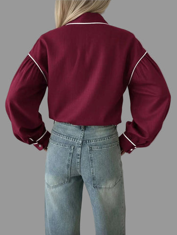 CAMISA DE ALGODÓN CON VIVO 9 CLRS