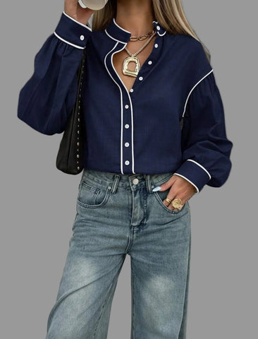 CAMISA DE ALGODÓN CON VIVO 9 CLRS