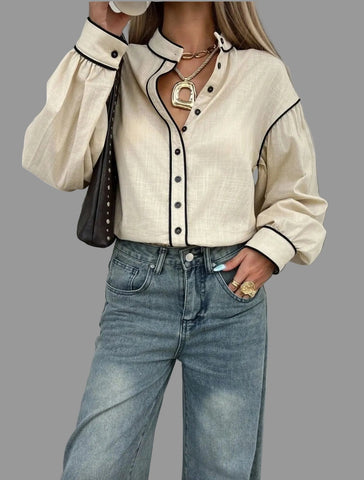 CAMISA DE ALGODÓN CON VIVO 9 CLRS