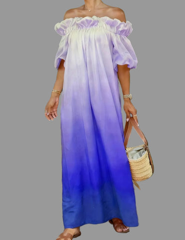 VESTIDO DEGRADEE LARGO HOMBROS 5 CLRS